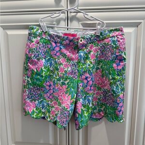 Lilly Pulitzer Pink and Green Floral Women's Shorts